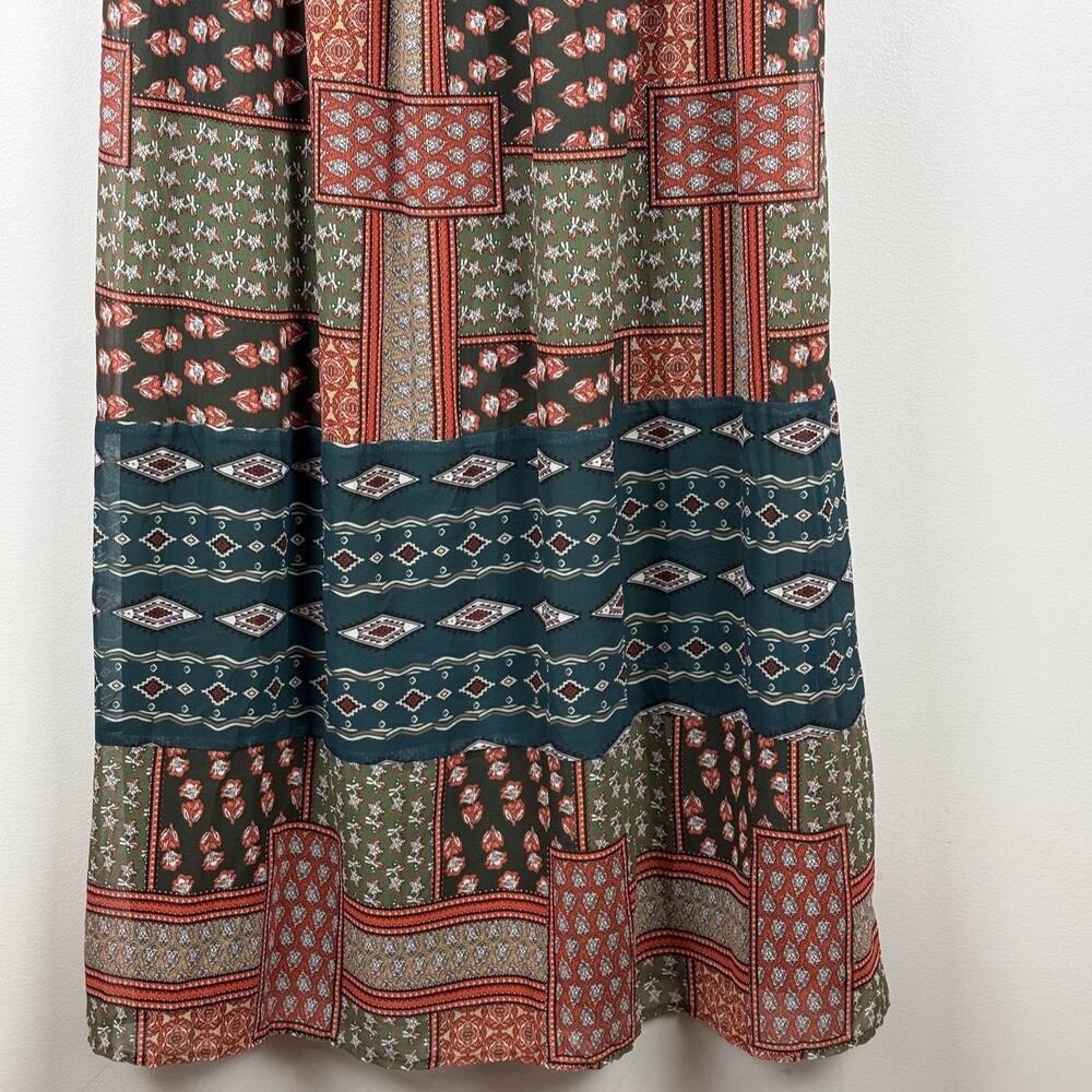 Roolee Womens Maxi Dress Small Mixed Print Country Cottagecore Long Modest Boho - Picture 3 of 8